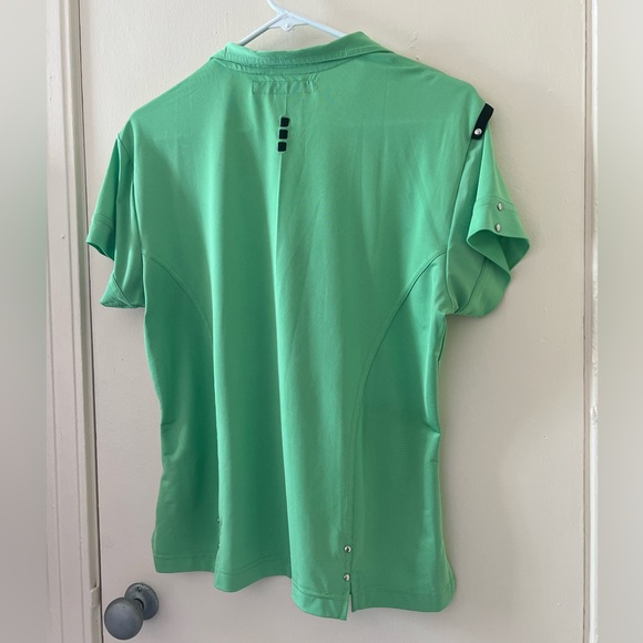 Vintage 2 in 1 Jamie Sadock Rockabilly Mint Green Shirt w/ Biker Zipper & Studs - Picture 7 of 12